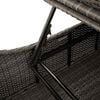 vidaXL Folding Sun Lounger Grey PE rattan Standard Foldable