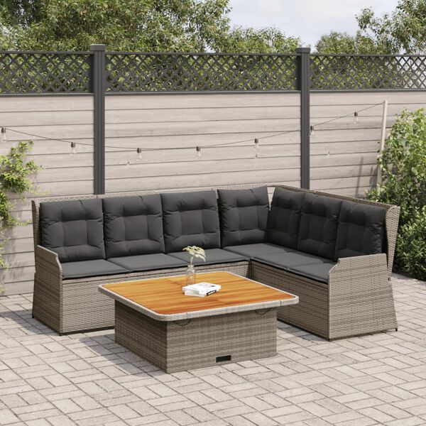 vidaXL Garden Lounge Set Grey, Dark grey, Brown