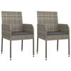 vidaXL Garden Dining Set Grey PE rattan Standard Modular