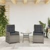 vidaXL Reclining Garden Chair Grey PE rattan, powder-coated steel Single