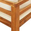 vidaXL Sun Lounger Cream White Solid acacia wood 2 person Foldable