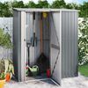 vidaXL Garden Shed Grey Galvanized Steel Large Garden Shed Rectangular