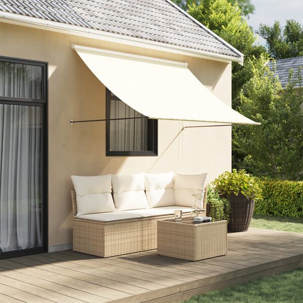 vidaXL Retractable Awning Cream, Anthracite Polyester, Steel