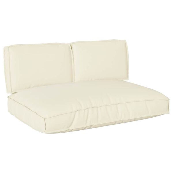 vidaXL Pallet Cushion Set with Pillow 3 pcs Cream 47.2" x 31.5" x 4.7