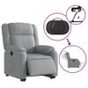 vidaXL Electric Stand up Recliner Chair Light Gray Fabric