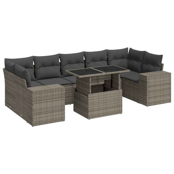 vidaXL Garden Sofa Set Grey