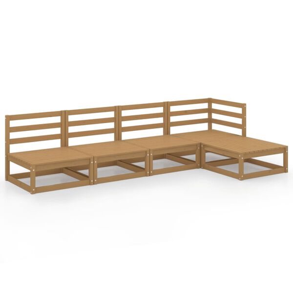 vidaXL Garden Lounge Set Honey brown Solid pine wood Standard Modular