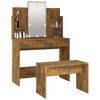 vidaXL Dressing Table Set With LED Smoked oak Engineered wood, acrylic