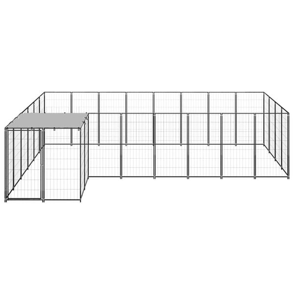 vidaXL Dog Kennel Black and Silver Grey