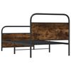 vidaXL Bed Frame Smoked Oak Steel, Engineered Wood Twin Bed Frame