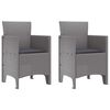 vidaXL Garden Chair 2 pcs Light gray 53 x 49 x 85 cm PP