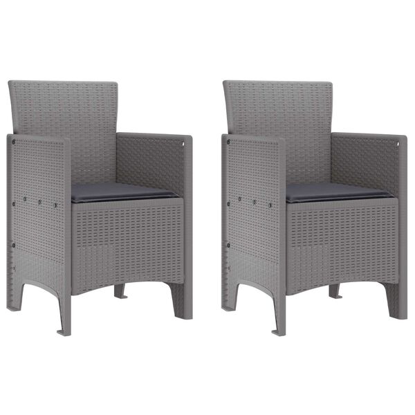 vidaXL Garden Chair 2 pcs Light gray 53 x 49 x 85 cm PP