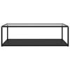 vidaXL Coffee Table Transparent and Black 47.2"x23.6"x13.8" Tempered Glass