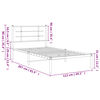 vidaXL Bed Frame White Steel Twin Durable Bed Frame Rectangular