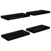vidaXL Wall Shelf Set of 4 High gloss black Honeycomb MDF, metal