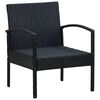 vidaXL Garden Chair Poly rattan color: Black, Cushion color: Cream white