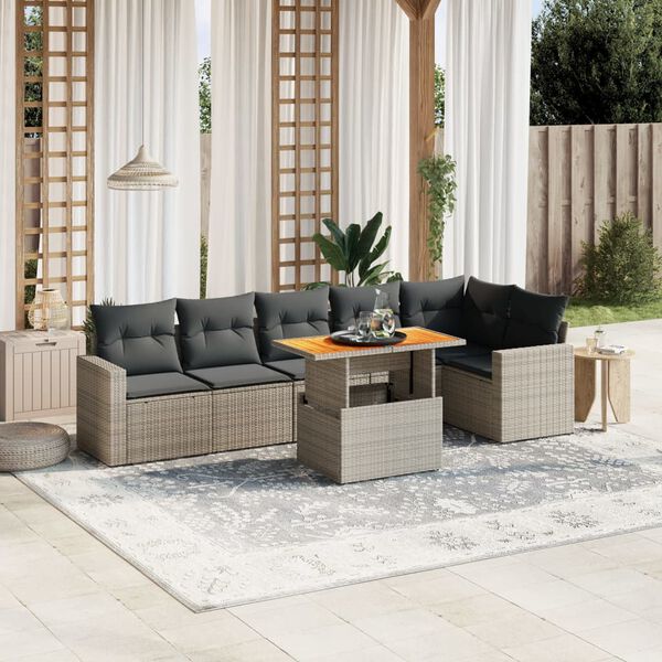 vidaXL Garden Sofa Set Grey