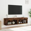 vidaXL TV Stands with LED Lights 2 pcs Smoked Oak 23.6"x11.8"x11.8"