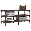 vidaXL Shoe Bench Brown Oak Engineered wood, metal Adjustable Feet