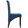 vidaXL Dining Chair Set of 4 Blue Fabric and Rubber wood Medium