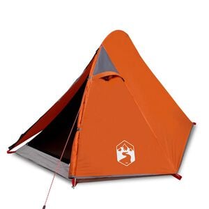 vidaXL Camping Tent Dome 2-Person Grey and Orange Waterproof