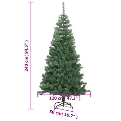 vidaXL Artificial Christmas Tree L 8 ft Green