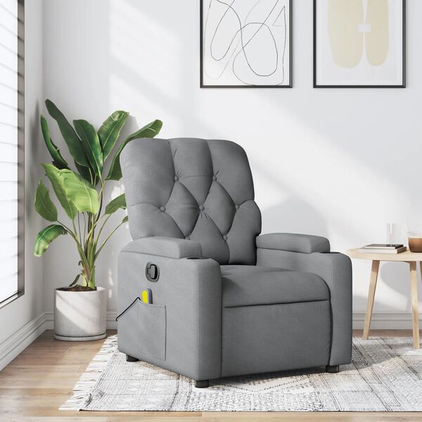 vidaXL Massage Recliner Chair Light Grey