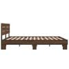 vidaXL Bed Frame Brown Oak Engineered Wood, Metal King Size Modern