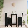 vidaXL Bar Stool Set of 2 Black Solid Pine Wood Standard Footrest