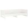 vidaXL Pull-out Day Bed White Solid pine wood 75 in
