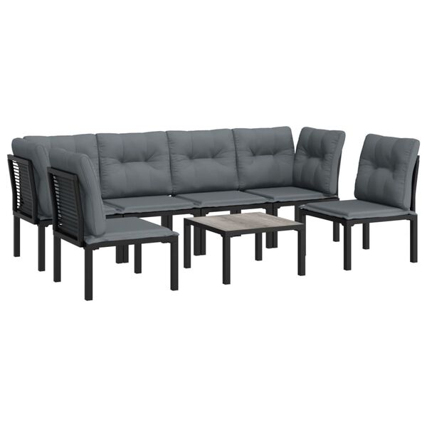 vidaXL Garden Lounge Set Black, Dark Grey
