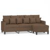 vidaXL 3-Seater Sofa with Footstool Brown 70.9" Fabric