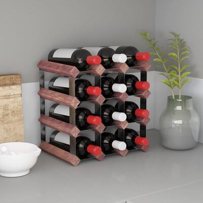 vidaXL Wine Rack for 12 Bottles Brown Solid Wood Pine