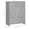 vidaXL Bathroom Cabinet Concrete Gray 23.6"x13"x31.5" Engineered Wood