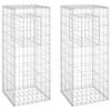 vidaXL Gabion Basket Posts 2 pcs 15.7"x15.7"x39.4" Iron