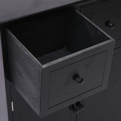 vidaXL Side Cabinet Black 23.6"x11.8"x29.5" Paulownia Wood
