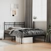 vidaXL Bed Frame Black Powder-Coated Steel Small Double Bed Frame