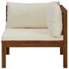vidaXL Corner Sofa Cream White Solid Acacia Wood, 100% Polyester Sturdy