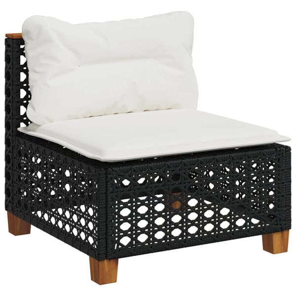vidaXL Garden Sofa Set Black PE rattan Flexible multi-component layout