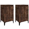 vidaXL Bedside Cabinet Set of 2 Smoked Oak Engineered wood, Metal Small