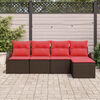 vidaXL Garden Sofa Set 5 pcs Brown Poly Rattan