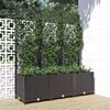 vidaXL Garden Planter Black Polypropylene Large Planters