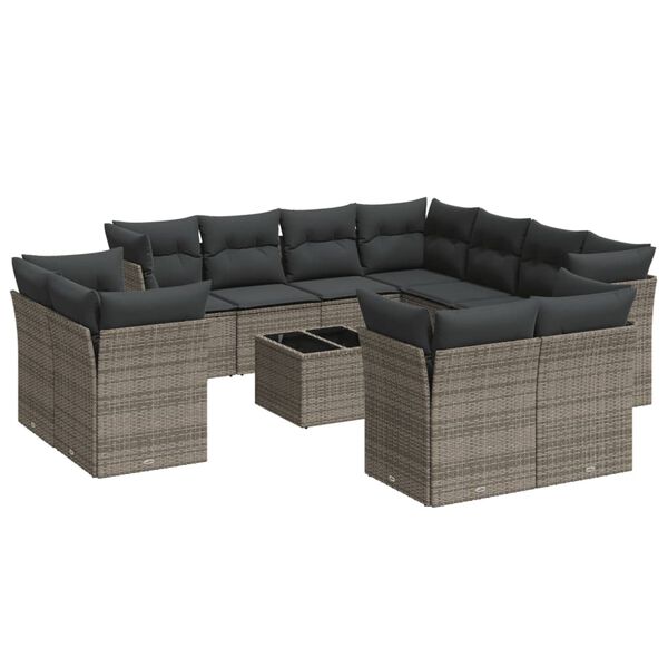 vidaXL Garden Sofa Set Grey