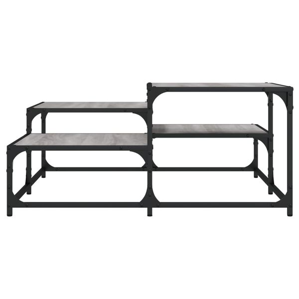 vidaXL Coffee Table Grey sonoma Engineered wood, metal Medium