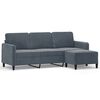 vidaXL 3-seater Sofa With Footstool Dark Gray Velvet 3-Seater