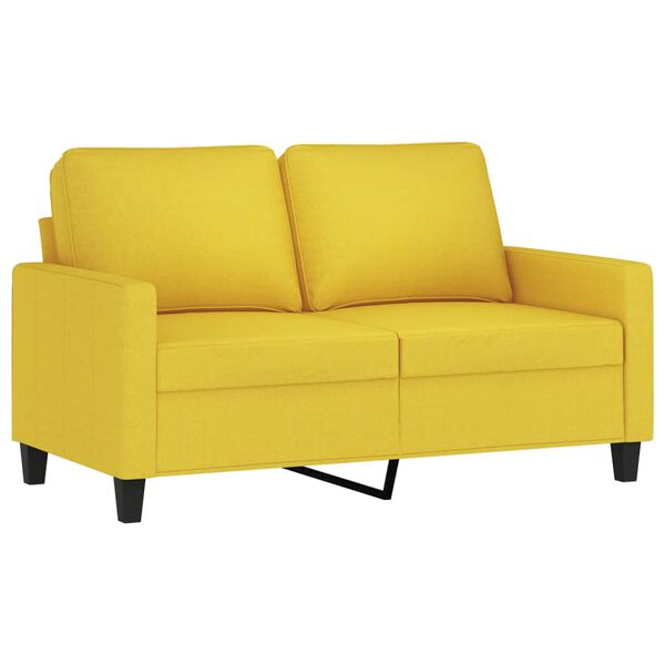vidaXL Sofa Set Light Yellow Fabric (100% polyester) 2-Seater Sofa Set