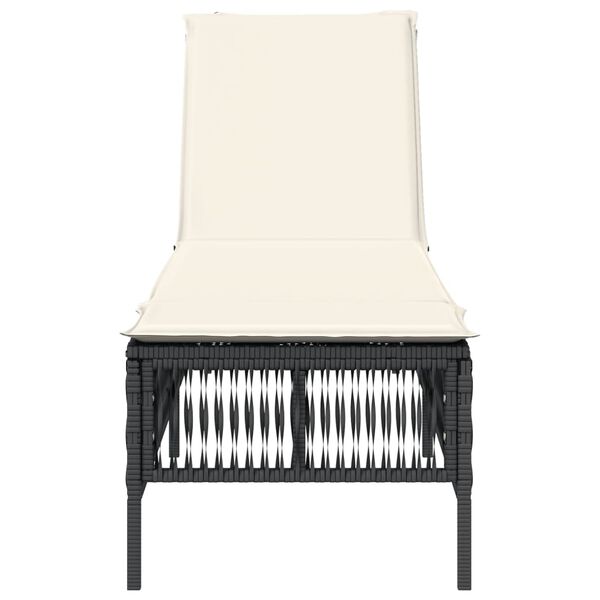 vidaXL Sun Lounger Black, Cream White