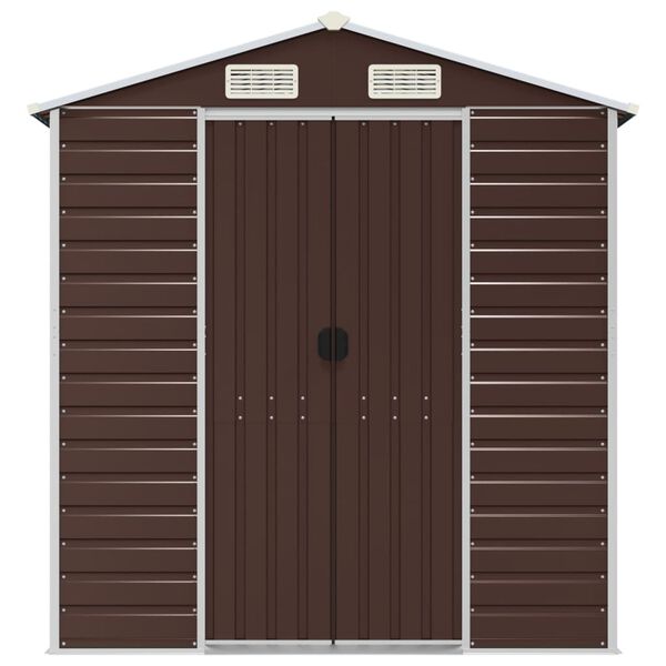 vidaXL Garden Shed Brown Galvanized Steel 75.2 x 84.6 x 78.0 in