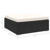 vidaXL Footrest Black and cream PE rattan Standard Modular Footrest