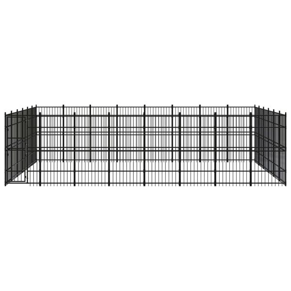vidaXL Dog Kennel Black Powder-coated steel Extra Large Durable